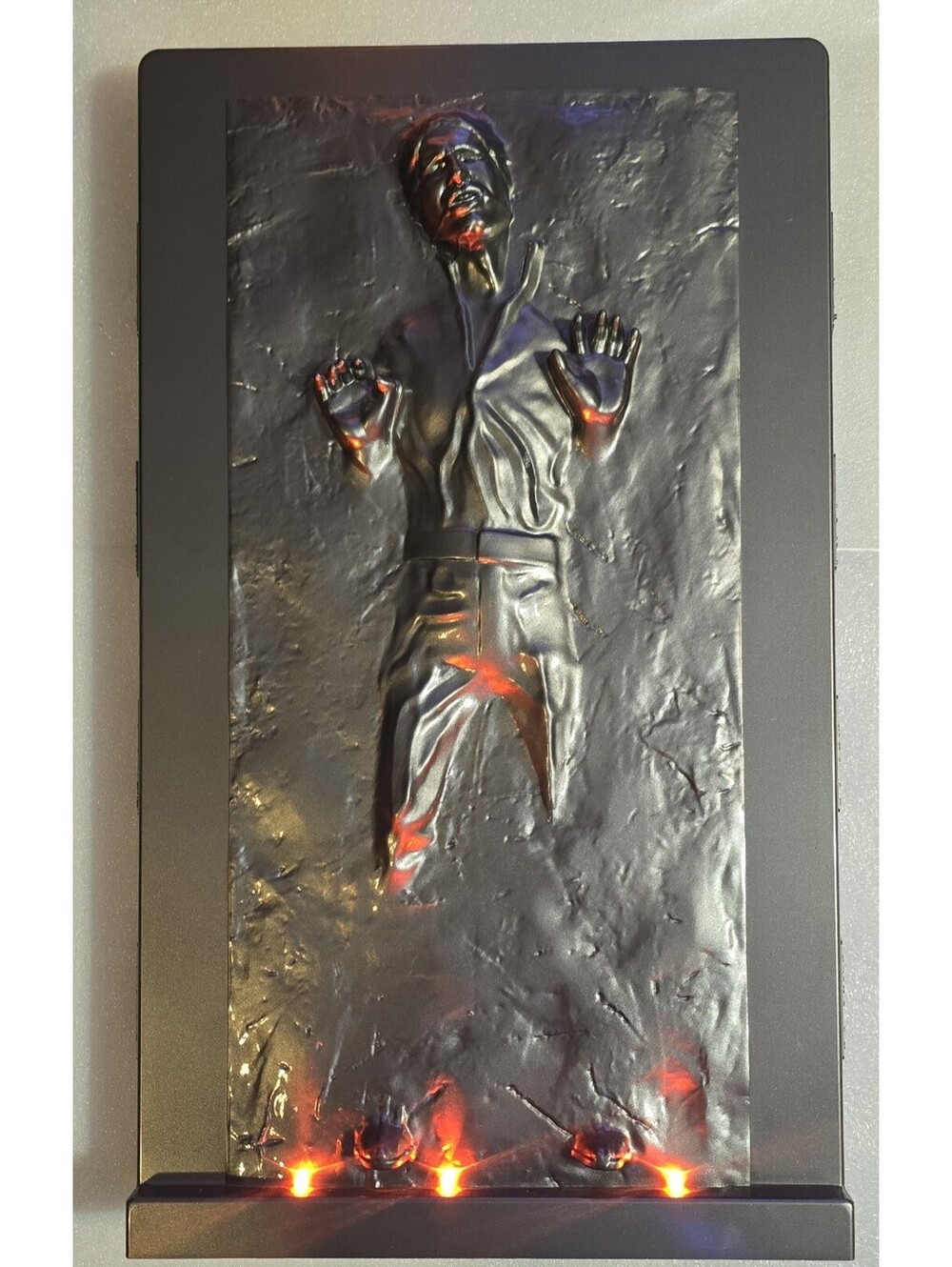 Star Wars HAN SOLO IN CARBONITE 3D Sculpted 18" LED Desk Statue w Wall Mount